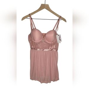 Jessica Simpson Pink Babydoll Chemise Medium - New